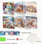 Preview: Diamond Painting 6 Stück Weihnachts-Karten-Katzen